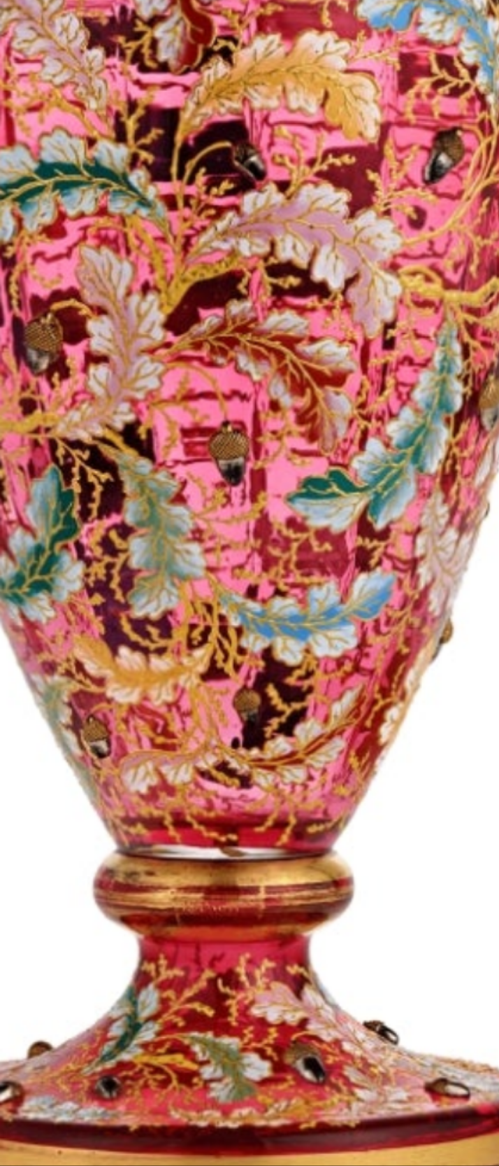 Fabulous Moser Ruby Glass and Enamel Bird Ewer