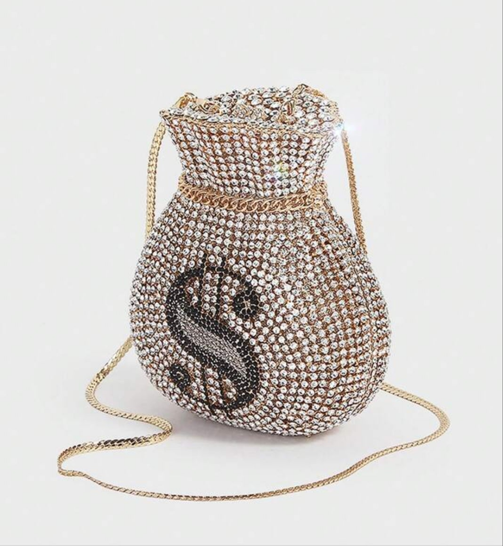 COCOMONEY CLUTCH  Evening Bag,Unique Sparkling Crystal Metal Clutch Purses,Designer Rhinestones Handbag