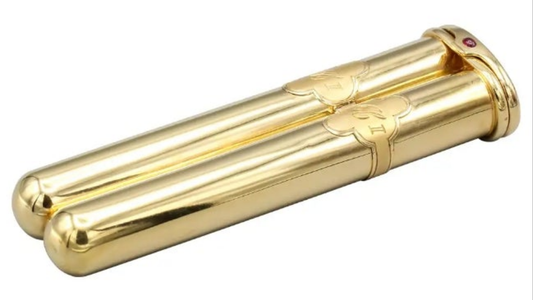 18k Gold Sonia A. Ruby and 18 Karat Yellow Gold Cigar Case Box. cabochon ruby.