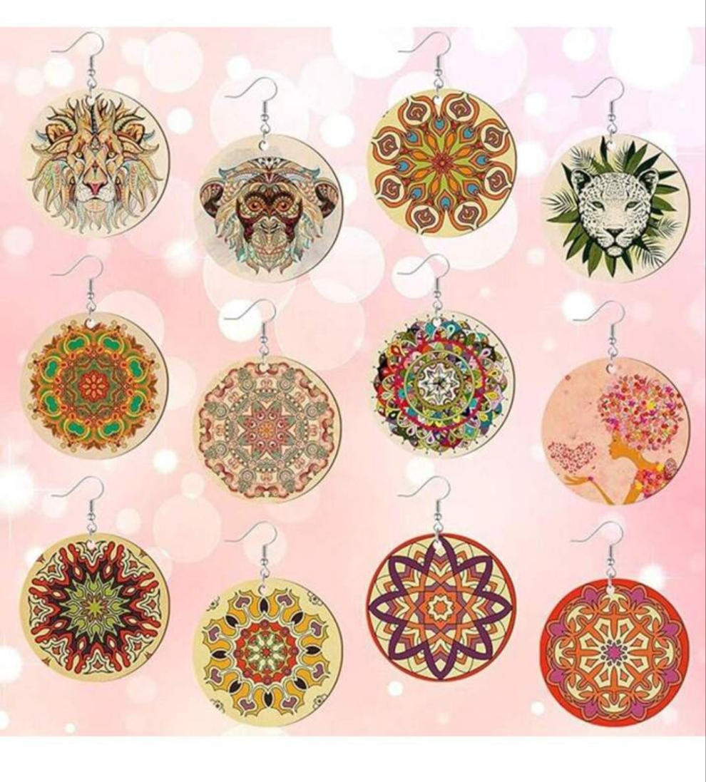 200pcs Unfinished Wooden Round Earring Kit - Create Your Own Unique Bohemian Style Jewelry With DIY Craft Supplies For Handmade Accessories