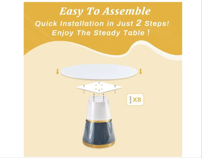 Round Dining Table Set for 4, 45''Round Dining Table Set 4, Modern Round Dining Room Table Set for 4