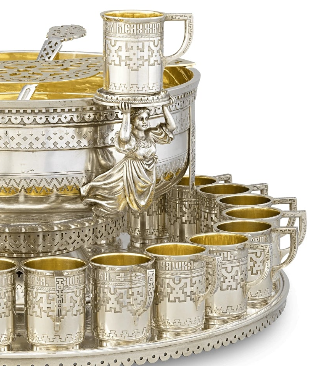 ANTIQUE Russian Imperial Silver Punch Set from Czar Alexander III