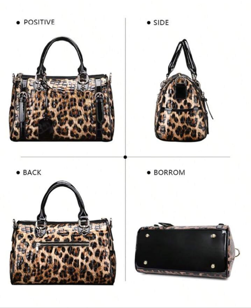 Cocomoney Handbag Coffee Brown drink me up Leopard 😆