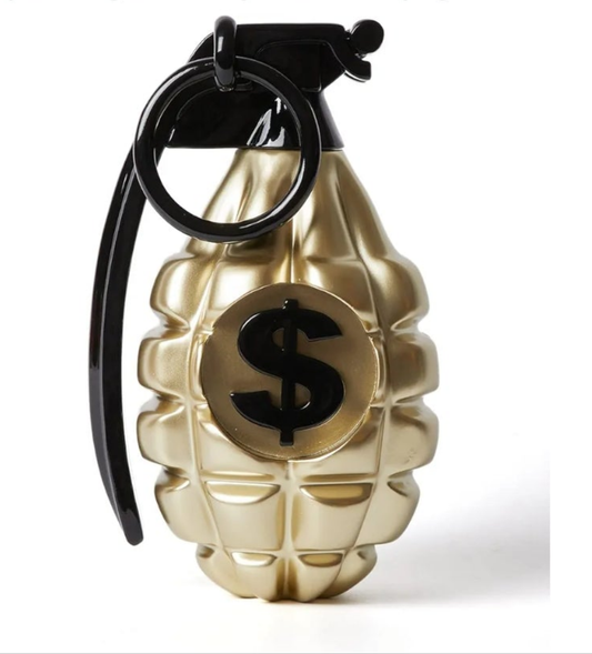Grenade Decor Statue Modern Sculpture Arts Table Centerpiece Figurine Polyresin Champagne 10 inch