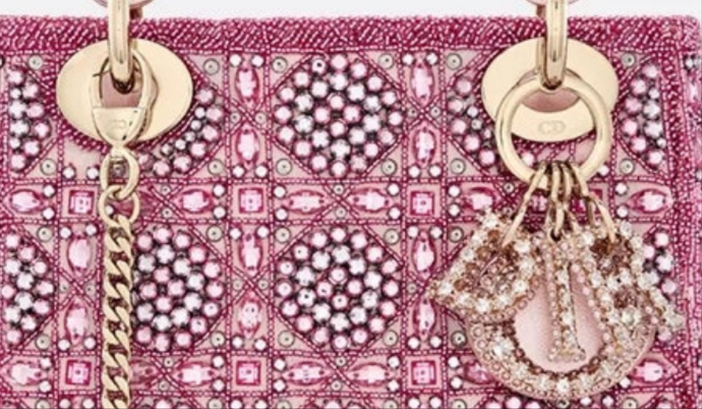 Mini Lady Dior Bag
Metallic Lambskin and Rose des Vents Satin Embroidered with Beads