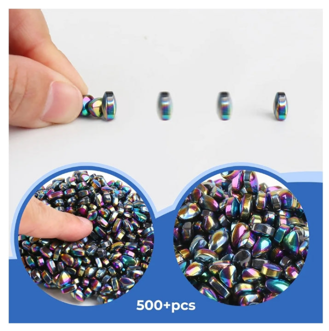 Fidget Toys for Anxiety】Each set of fidget toys has over 550 ferrite stones in a metal tin. You can gab the right account according to your hands, mash ‘em, mold ‘em, stack ‘em, Or make various shapes. When the rock slides from your fingers, feel its temp