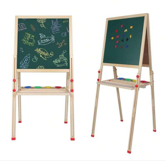 All In One Wooden Art Easel With Magnetic Snap Eraser Set