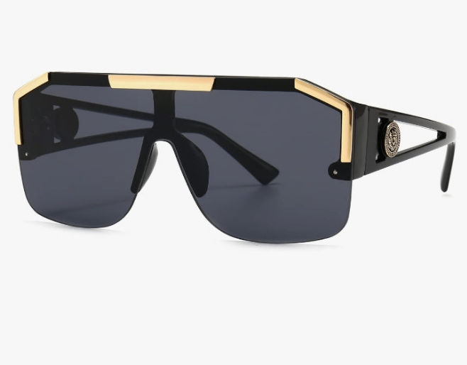 Square Oversized Sunglasses Flat Top Shield Sun Glasses for Men Women One Lens Square Shades