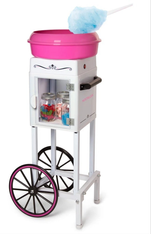 Cotton Candy Cart, 36” Tall Vintage Style With Storage Compartment cute fun design