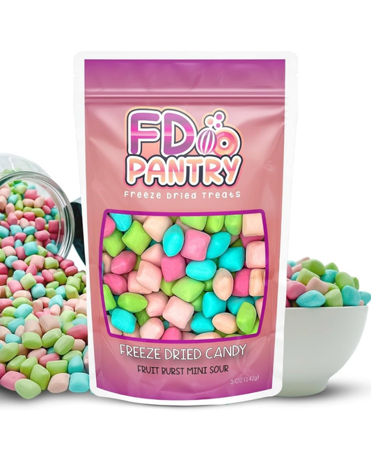 Freeze Dried Fruit Bursts Candy - Mini All Reds l Hard Candy Mix 5oz Treat Snack Gift Bag Strawberry, Fruit Punch, Watermelon, Cherry Freeze-Dried Candies