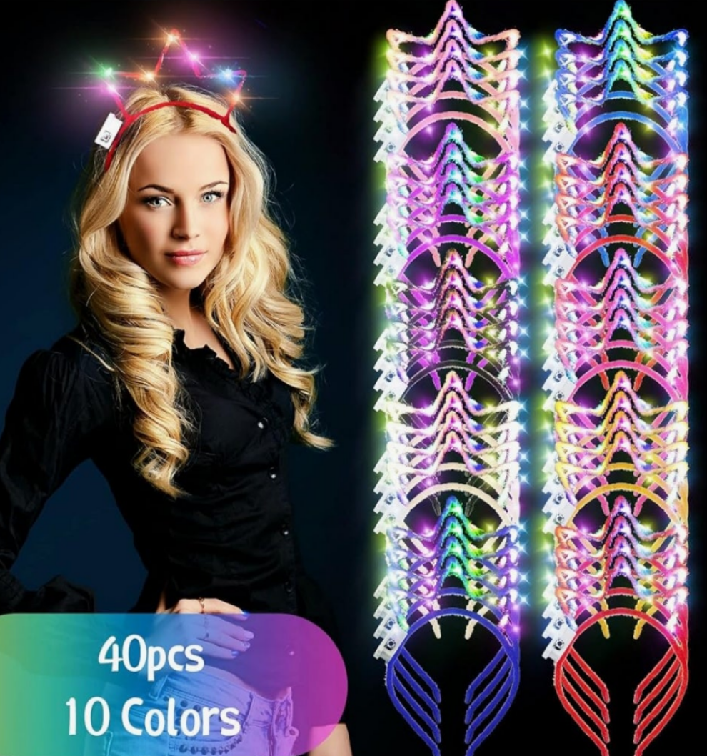 Light up Crown Headband LED Glow Crown Headband Light up Hoop LED Hoop