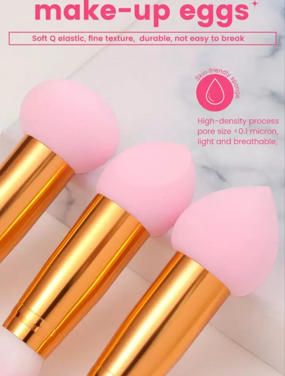 3pcs Double Head Multi-Function Makeup Tool, One Is Makeup Brush Sponge, The Other Is Makeup Brush material pur