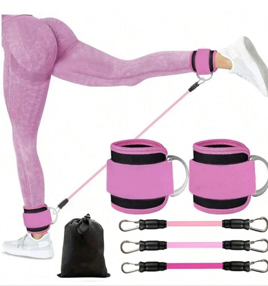 6pcs/Set Fitness Ankle Resistance Bands With Adjustable Fastener, For Leg And Glute Strengthening Training material tpe