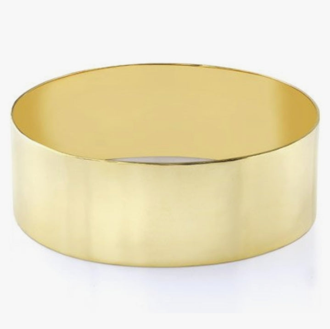 COCOMONEY 14K Gold Flat Bangle Bracelet, 25mm (1") [Jewelry]