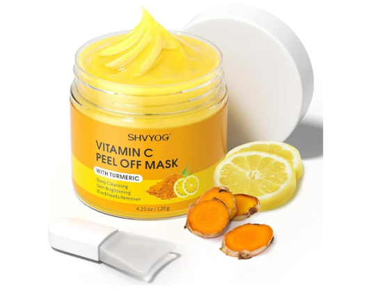 Vitamin C Peel Off Face Mask, Peel Off Mask with Turmeric, Blackhead Remover & Deep Cleansing Face Peel Mask, Vitamin C Exfoliating Face Mask for Blackheads, Large Pores, Dirts, Oil
