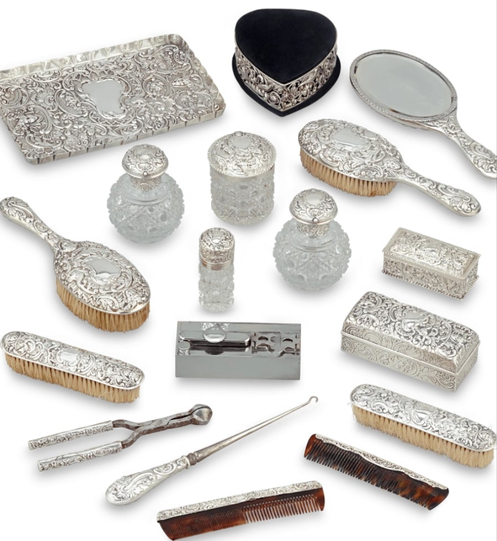 Antique Victorian Dressing Table Set by