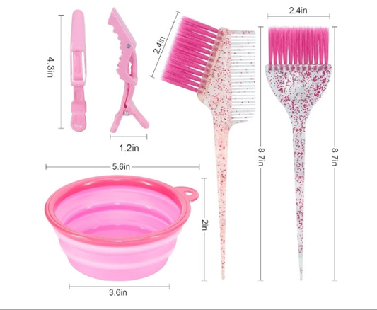 11 pcs Hair Coloring Dyeing Kit - Professional Salon Tools for DIY Mixing, Includes Hair Clips, Mixing Bowl, Dye Color Brush, Earmuffs - Perfect for Bleaching and Hair Dye