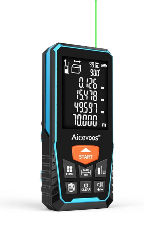 Laser Measure with Large Backlit Screen, Digital Laser Measurement Tool with Electronic Angle Measures Distance, Area and Volume(Green Beam)