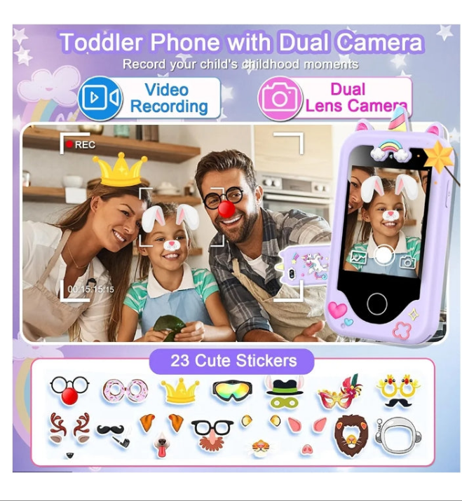 Multi-function Touchscreen Kids Smart Phone for 3-12 Year Old Boys Girls
Luoba new upgrade multi-function kids smartphone,lots of fun, No need to connect, No download the APP easy to use, is compact and lightweight, and portable