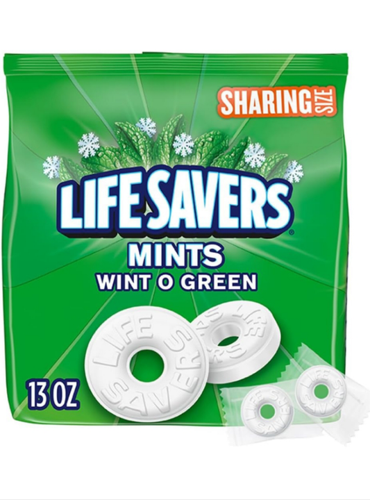 LIFE SAVERS Wint-O-Green Breath Mints Hard Candy, Sharing Size, 13 oz Bag