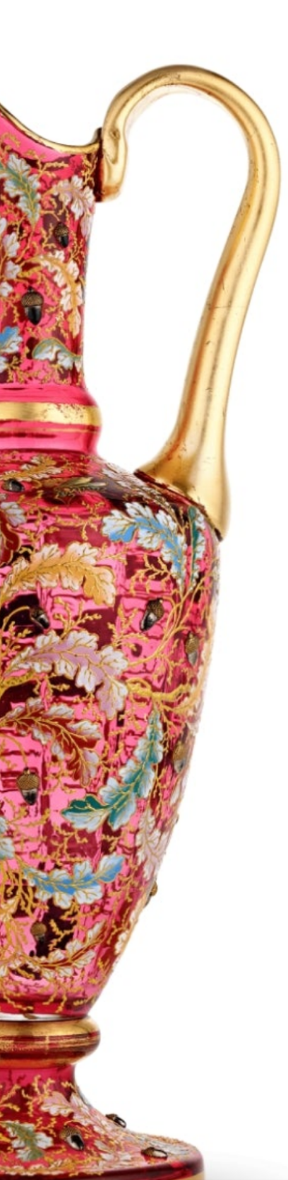 Fabulous Moser Ruby Glass and Enamel Bird Ewer