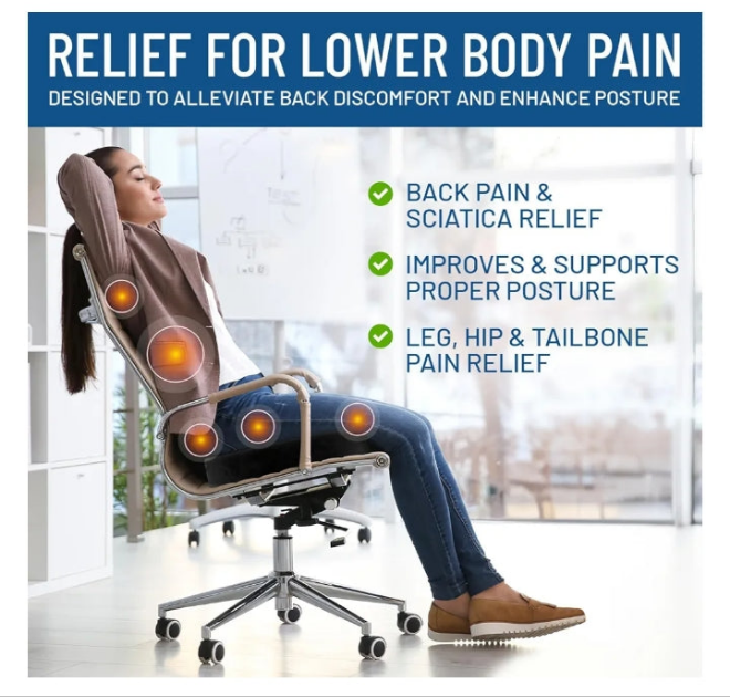 Doctor Recommended Memory Foam Seat Cushions for Office Chairs - HSA FSA Eligible Tailbone Pain Relief Cushion, Sciatica & Back Support, Office Chair Cushion & Car Seat Cushion