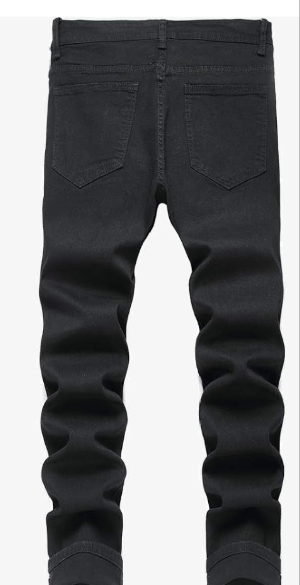 Men's Slim Fit Stretch Jeans Ripped Skinny Jeans for Men, Distressed Straight Leg Fashion Comfort Flex Waist Pants