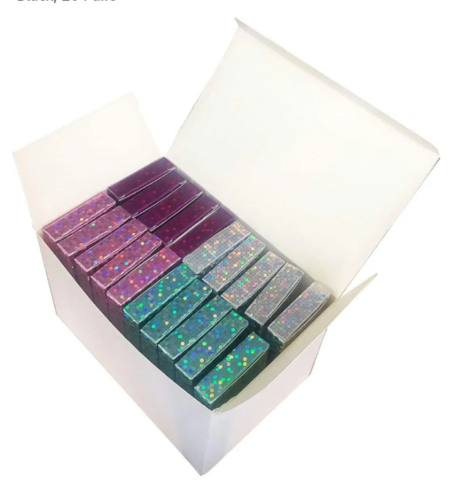 20 Pack 25mm False Eyelashes, Real Mink, Handmade Full Strip, Cruelty Free, Dramatic 3D Lashes, Black, 20 Pairs
