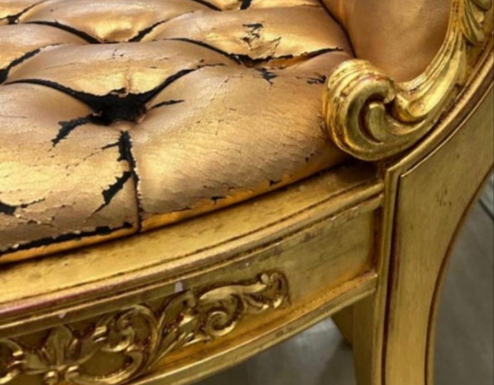 Versace Original Vanitas Gilt Dining Chair Set of 6, Gianni Versace, 1994