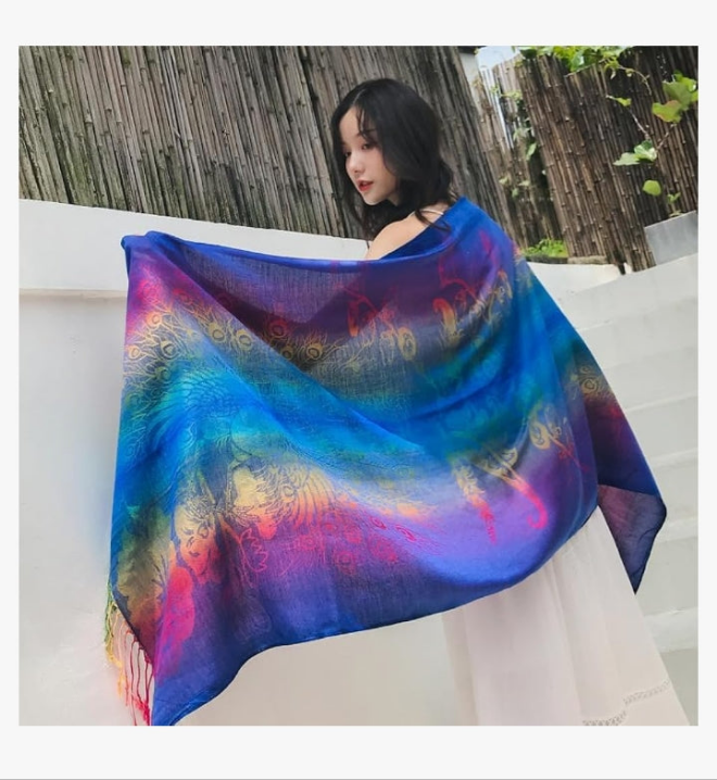 Fashion Women's Silk Scarf Luxury Satin Shawl Wraps