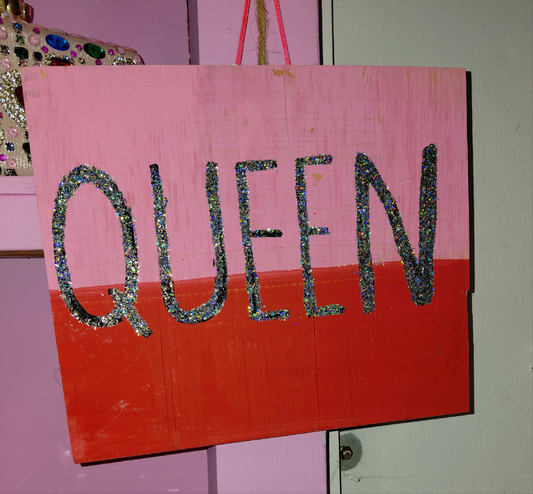 COCOMONEY ART Queen pink 1 OF 1 CUSTOM PIECE BY COCOMONEY painting on wood