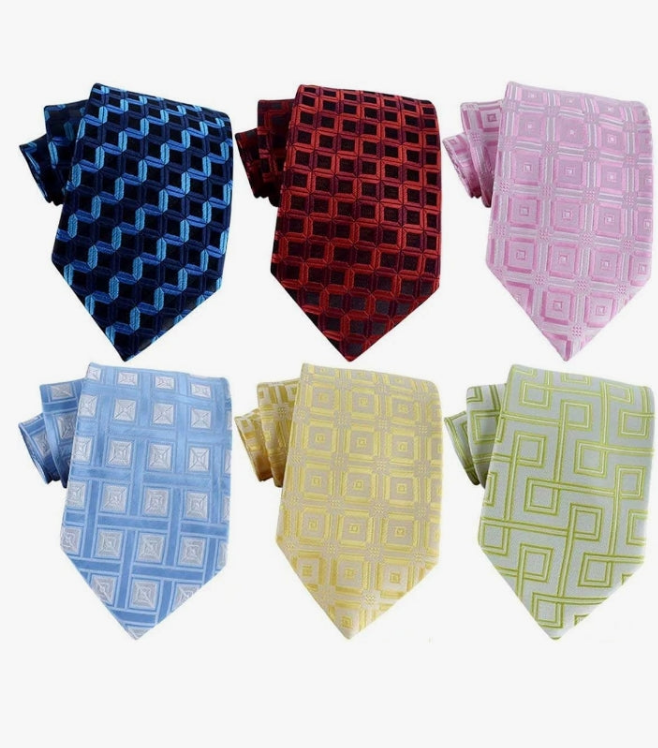 Lot 6 PCS Classic Men's Silk Tie Necktie Woven JACQUARD Neck Ties