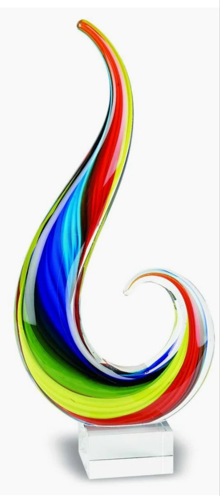 Blue and Red Murano Glass A Modern Abstract Tabletop Sculpture 2 sizes ti choose from or get both to have a set