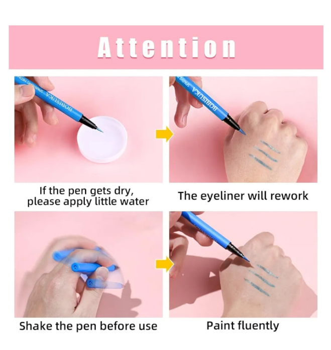 7 Colors Liquid Eyeliner: Neon UV Glitter Eyeliner Pencil - Colorful Waterproof Eye Liner - Rainbow Smudge-proof Eye Makeup Pen Set For Halloween, Party And