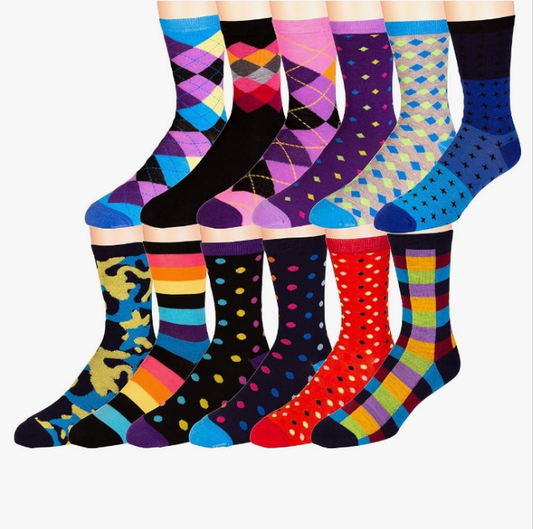 Dress Socks for Men - Funky Mens Crazy Socks - Cool Colorful Patterned Fun Socks for Men
