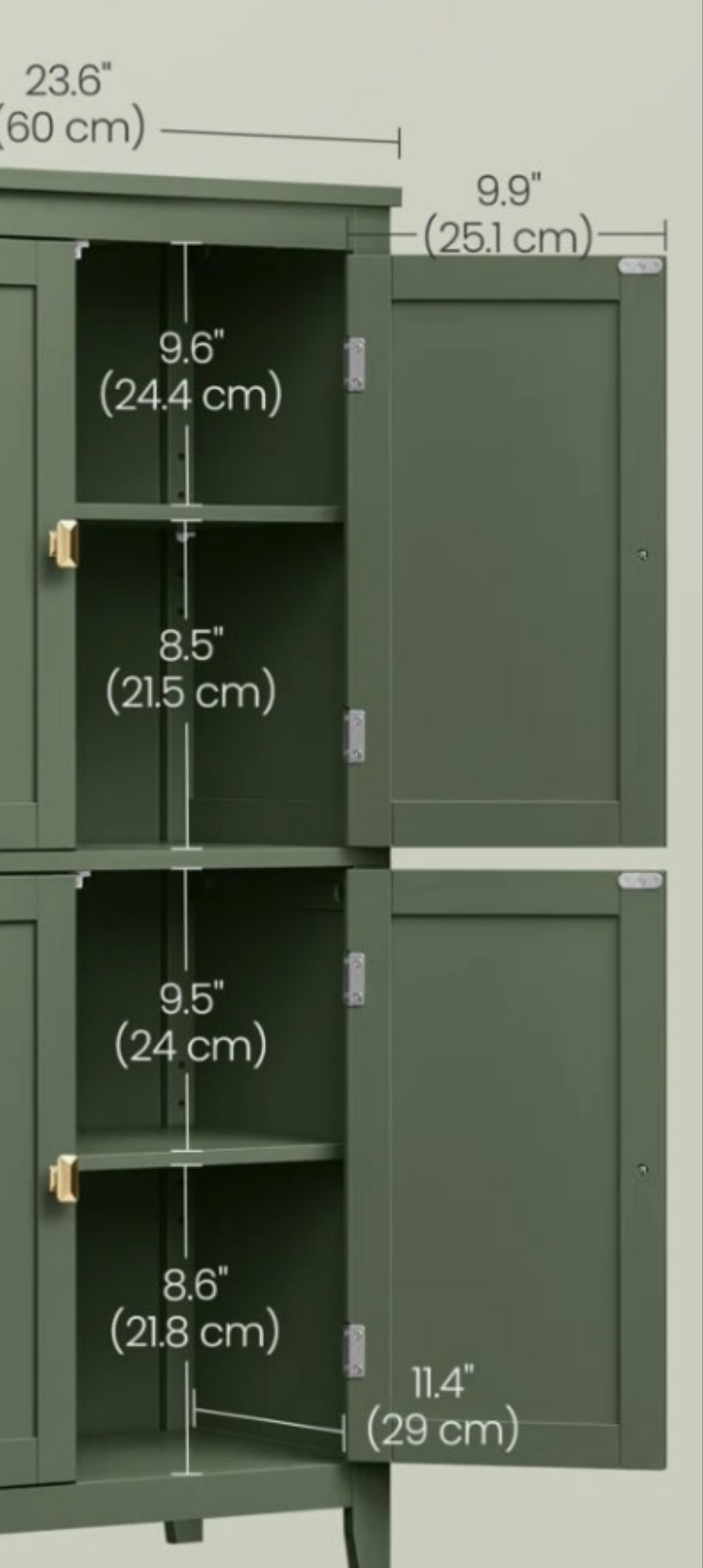 Bathroom Floor Storage Cabinet, Bathroom Storage Unit, Freestanding Cabinet With 4 Doors