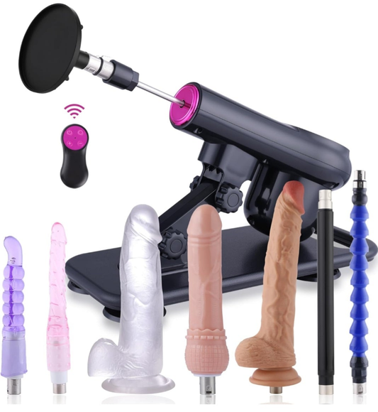 Sex Machine Dildo Machine for Women,Fuck Machine with Powerful Suction Cups,Thrusting Machine with 3Xlr Connector,Thrusting Machine with 8 Attachments Sex Toys
