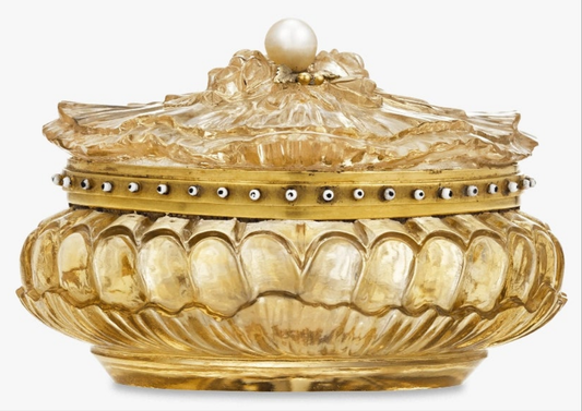 Stunning Carved Citrine Pill Box