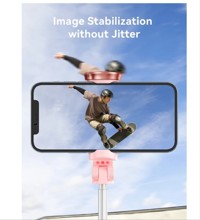 Extendable and Portable Phone Tripod Selfie Stick with Bluetooth Remote for iP 14 13 12 11 Pro Max  Android Smartphone and More, Pink