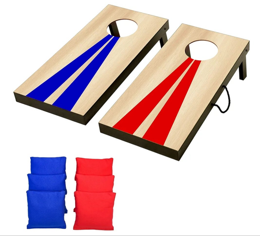 2 ft x1 ft Portable Size Cornhole - Choose Wood Designs - Game Set with 6 Bean Bags - Great for Indoor & Outdoor Play
