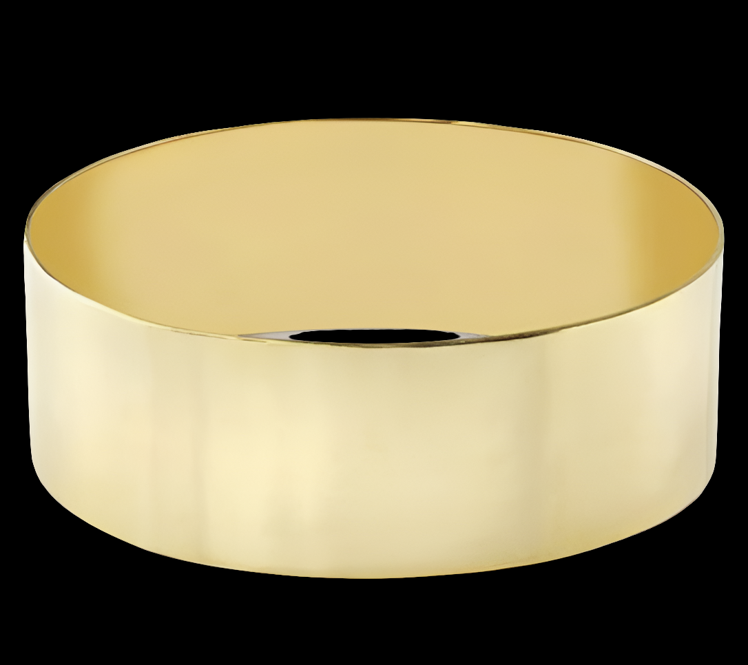 COCOMONEY 14K Gold Flat Bangle Bracelet, 25mm (1") [Jewelry]