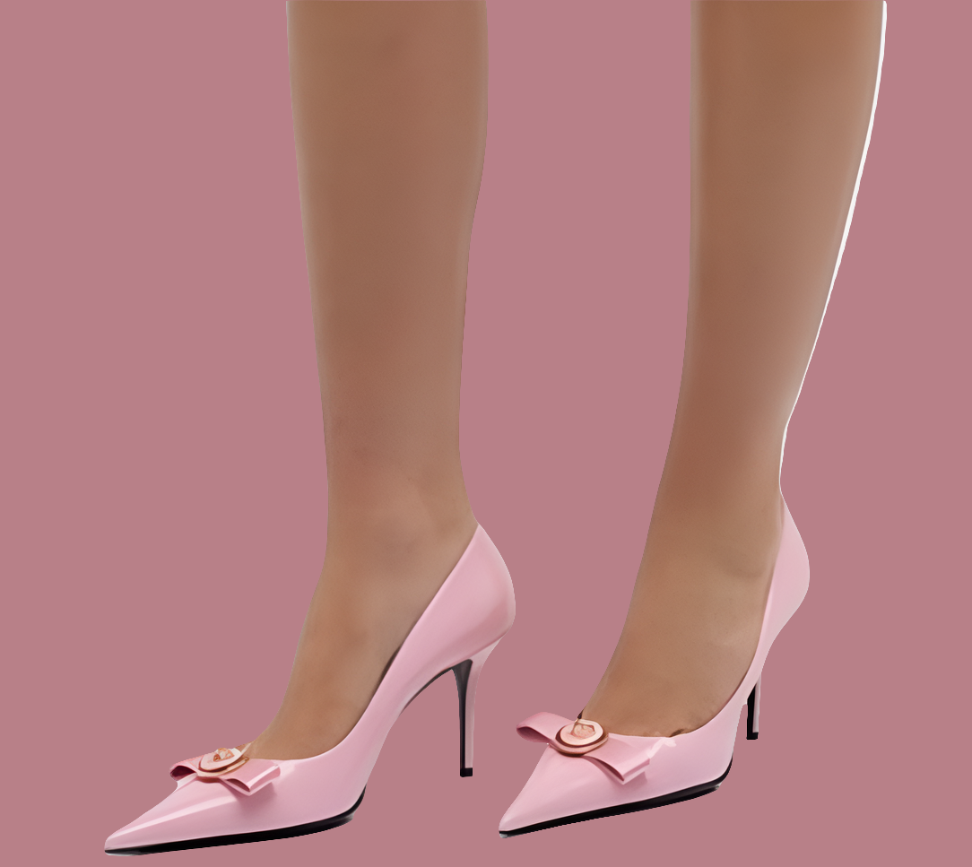 Versace Gianni Ribbon Pumps pale Pink Women's