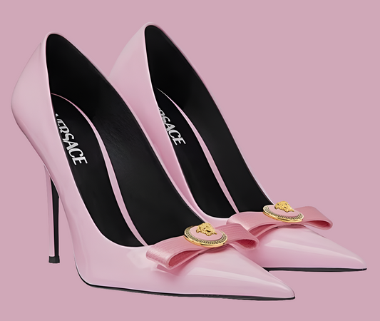 Versace Gianni Ribbon Pumps pale Pink Women's