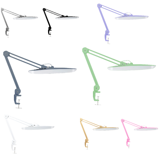 XL 2,200 Lumens LED Desk Lamp with Clamp, 24 Watt Bright Architect Task Lamp, 20 Inches Dimmable Computer Light, Adjustable Desk Light for Home, Office, Crafts, Nails & Hobbies (Non-CCT, Pink)