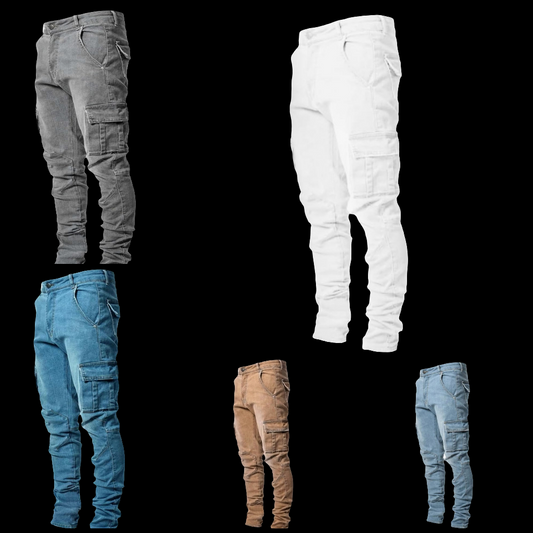 Men's Slim Fit Stretch Jeans Ripped Skinny Jeans for Men, Distressed Straight Leg Fashion Comfort Flex Waist Pants