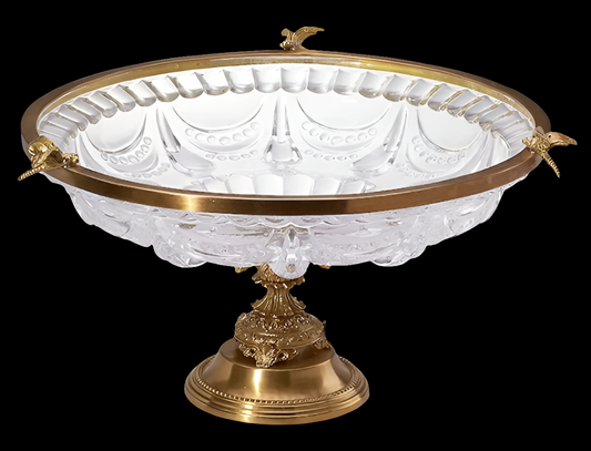 High-end Glass Fruit Bowl, Luxury Dried Fruit Plate with High Pedestal, Snacks Nuts Tray