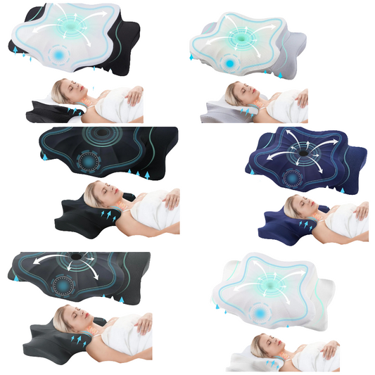 Cervical Pillow for Neck and Shoulder,Contour Memory Foam Pillow,Ergonomic Neck Support Pillow for Side Back Stomach Sleepers with Pillowcase