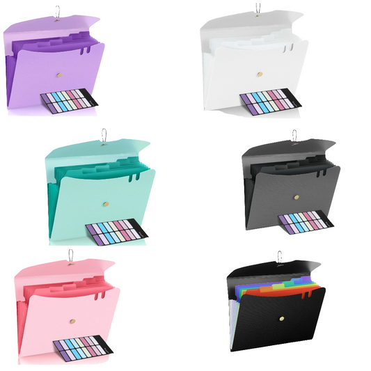 7 Pocket Expanding File Folder, Premium Accordion File Organizer, Letter Size Folders for Documents, Sleek Filing Folders with Bungee Closure, Portable Folders for School Office Supplies,