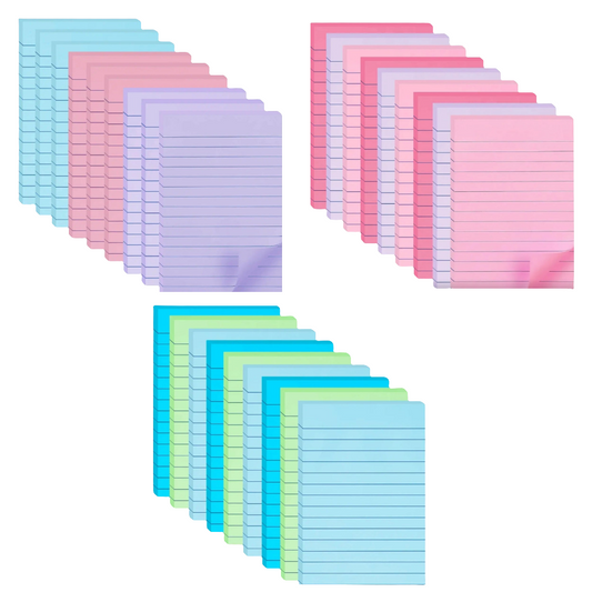 (9 Pack) Lined Sticky Notes 4X6 in Post Sticky Notes with Lines, Large Ruled Post Sticky Colorful Super Sticking Power Memo Pads Strong Adhesive, Sticky Notes 4x6