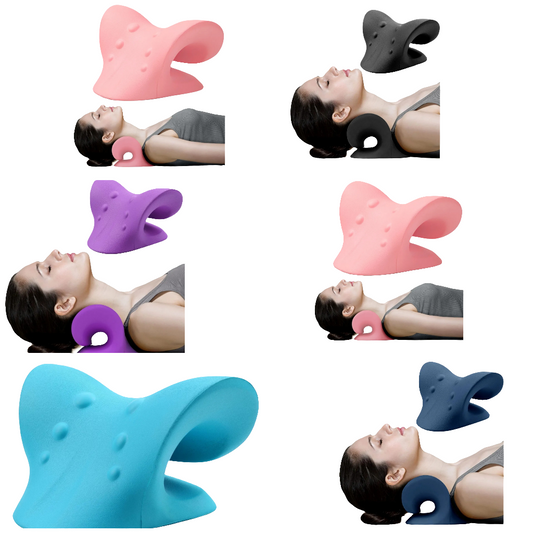 Neck and Shoulder Relaxer, Cervical Traction Device for TMJ Pain Relief and Cervical Spine Alignment, Chiropractic Pillow Neck Stretcher